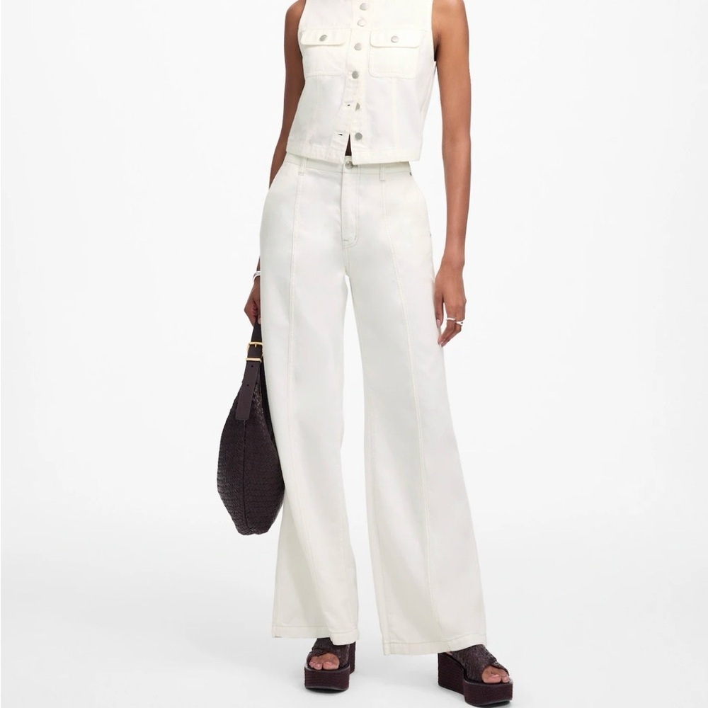Madewell White Wide-sweep trouser Pants